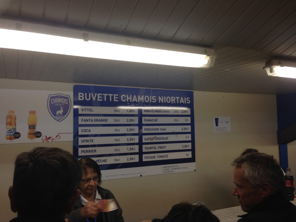 Les produits & les prix proposés à la buvette