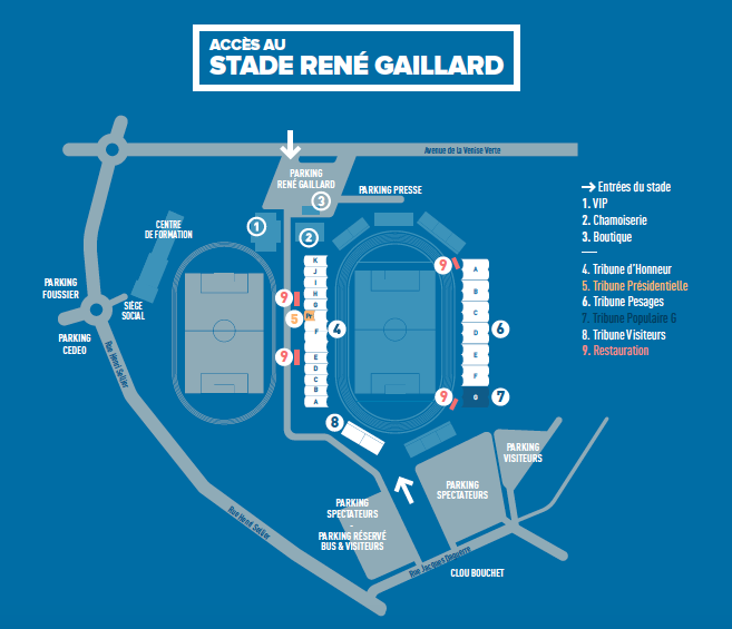 Plan du stade René Gaillard