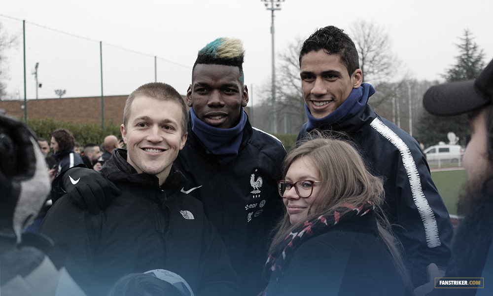 Audrey et Raphaël aux côtés de Paul Pogba et Raphaël Varane