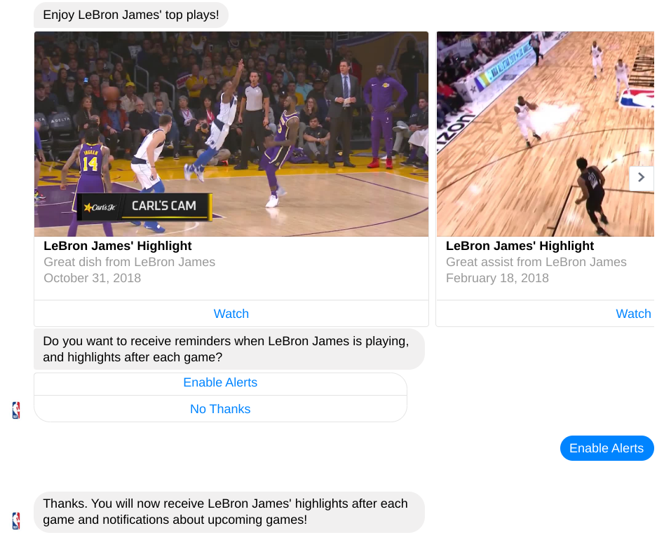 Chatbot de la NBA