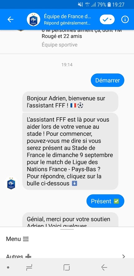 Chatbot de l'Equipe de France