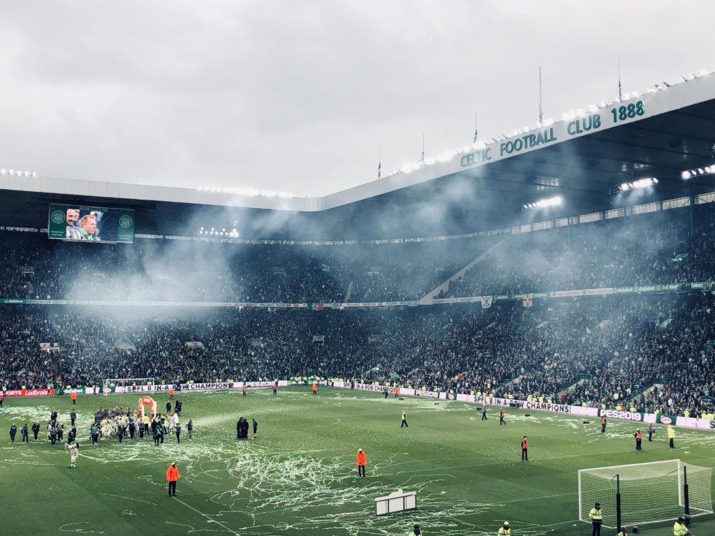 La célébration du titre après le match