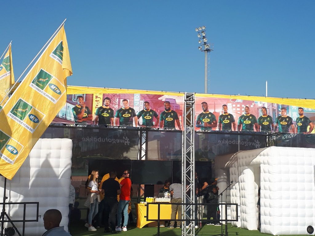 Le stand MTN où se déroulait le concours pour gagner 2 places VIP