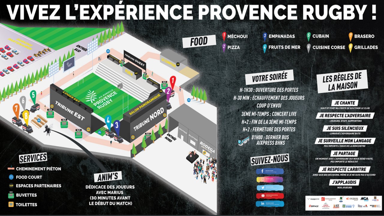 Une communication est faite sur le digital avant chaque match pour favoriser l'expérience match