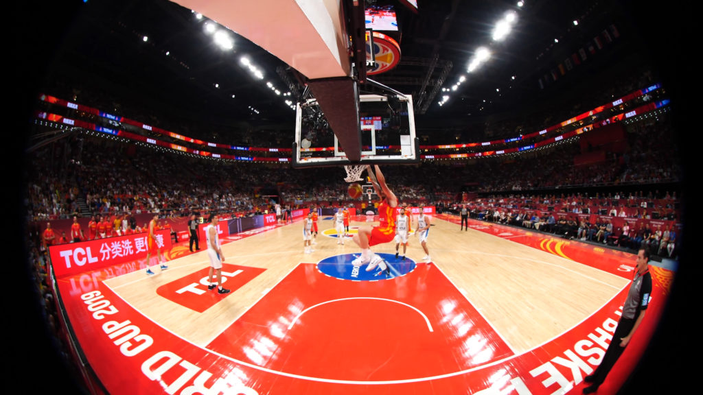 Photo 180° prise à l'occasion du match Argentine - Espagne en Chine pour la FIBA